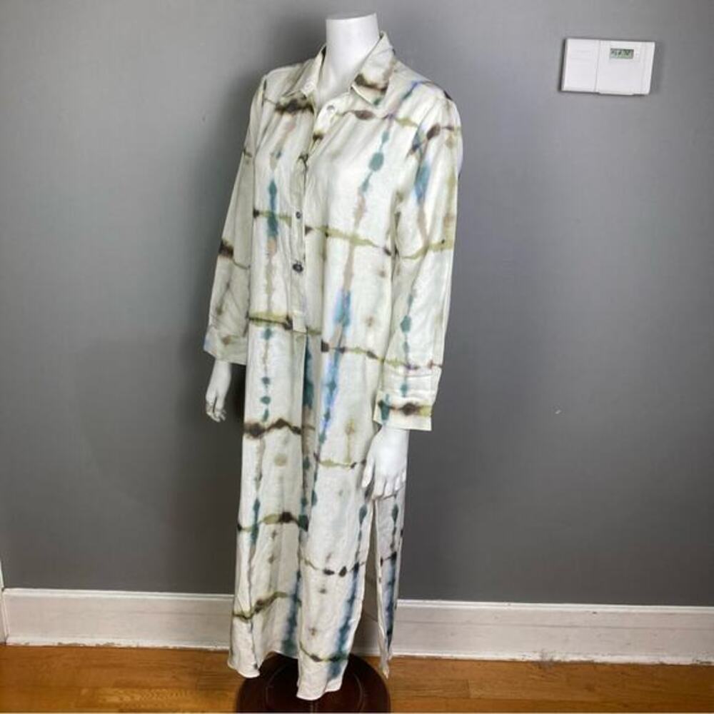 Massimo Dutti Maxi shirt Dress size 6 NWT lagenlook long sleeve‎ linen batik